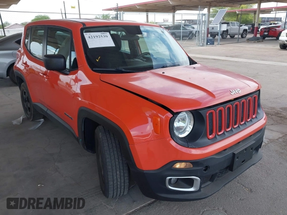 2017 Jeep Renegade Sport with VIN ZACCJAAB5HPE50670, listed as a IAAI auction lot 42192539 with 91,008 mi miles and . Bid and sale history available at DreamBid. Image 6.
