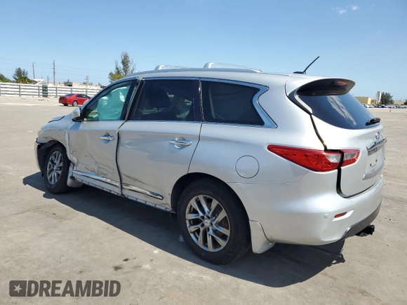 2014 Infiniti QX60 with VIN 5N1AL0MM5EC552698, listed as a Copart auction lot 57071675 with 123,610 mi miles and Salvage title. Bid and sale history available at DreamBid. Image 2.