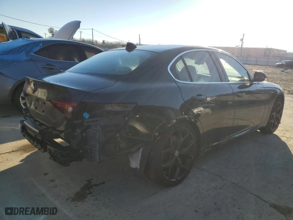 2021 Alfa Romeo Giulia Ti with VIN ZARFANBN4M7645427, listed as a Copart auction lot 46486575 with 0 mi miles and Salvage Title. Bid and sale history available at carsss.com. Image 3.