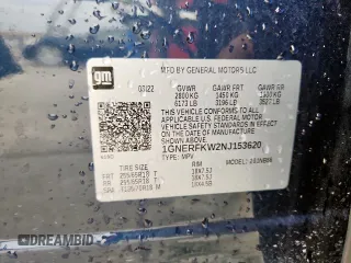 2022 Chevrolet Traverse LS with VIN 1GNERFKW2NJ153620, listed as a Copart auction lot 57409445 with 53,395 mi miles and Salvage title. Bid and sale history available at DreamBid. Image 13.