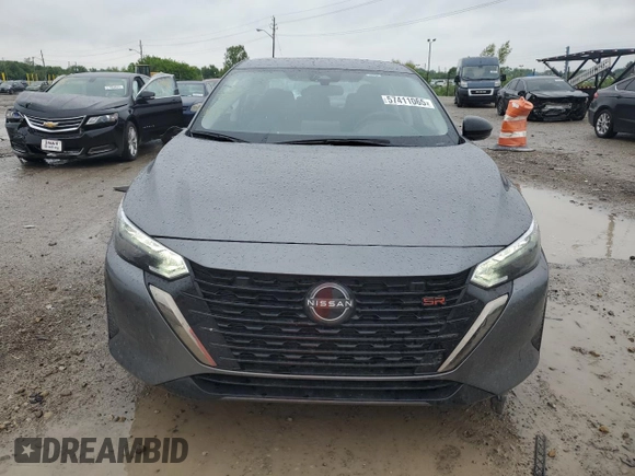2024 Nissan Sentra SR with VIN 3N1AB8DV3RY286936, listed as a Copart auction lot 57411065 with 13,438 mi miles and Salvage title. Bid and sale history available at DreamBid. Image 5.