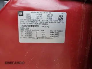 2011 Chevrolet Equinox 2LT z VIN 2CNALPEC6B6207585, wystawiony jako Copart lot #54482535 z przebiegiem 90 189 mil mil oraz Szkoda całkowita • Salvage title. Historia ofert i sprzedaży dostępna na DreamBid. Obrazek 12.