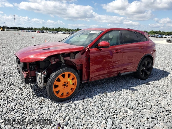 2023 Jaguar F-Pace SVR with VIN SADCZ2EEXPA708753, listed as a Copart auction lot 53111765 with 51,378 mi miles and Salvage Title. Bid and sale history available at DreamBid. Image 1.