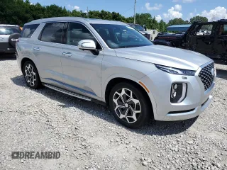 2022 Hyundai Palisade Calligraphy with VIN KM8R74HE2NU339803, listed as a Copart auction lot 62065115 with 49,039 mi miles and Salvage title. Bid and sale history available at DreamBid. Image 4.