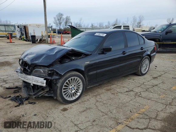 2003 BMW 3 Series 325xi with VIN WBAEU334X3PM56980, listed as a Copart auction lot 51082745 with 159,044 mi miles and Salvage Title. Bid and sale history available at carsss.com. Image 1.