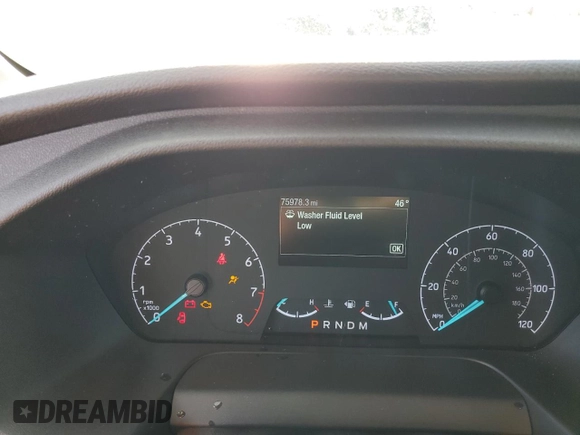 2022 Ford Transit Cargo with VIN 1FTBR3U80NKA64888, listed as a Copart auction lot 83809614 with 75,978 mi miles and Salvage Title. Bid and sale history available at DreamBid. Image 9.