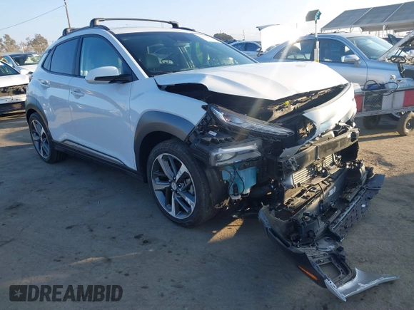 2020 Hyundai Kona Ultimate with VIN KM8K53A55LU556724, listed as a IAAI auction lot 41370388 with 23,651 mi miles. Bid and sale history available at carsss.com. Image 1.