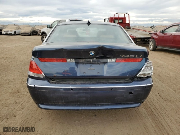 2004 BMW 7 Series 745Li with VIN WBAGN63404DS45748, listed as a Copart auction lot 85823944 with 122,379 mi miles and Salvage Title. Bid and sale history available at carsss.com. Image 6.