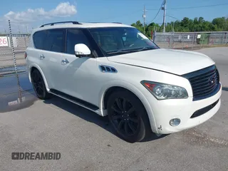 2011 Infiniti QX56 8-passenger with VIN JN8AZ2ND8B9701115, listed as a IAAI auction lot 42676004 with 180,512 mi miles and . Bid and sale history available at DreamBid. Image 1.