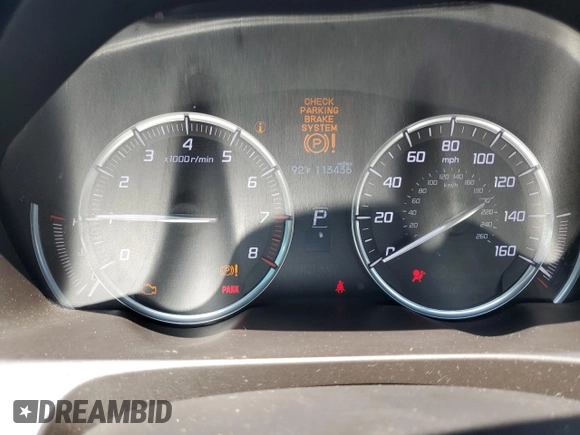 2015 Acura TLX with VIN 19UUB1F37FA026831, listed as a Copart auction lot 58737345 with 113,436 mi miles and Salvage title. Bid and sale history available at DreamBid. Image 9.