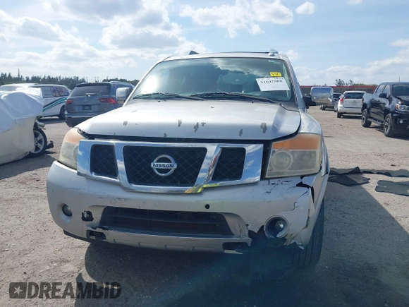 2011 Nissan Armada SV with VIN 5N1BA0ND2BN610453, listed as a IAAI auction lot 41647008 with 163,236 mi miles and . Bid and sale history available at DreamBid. Image 6.
