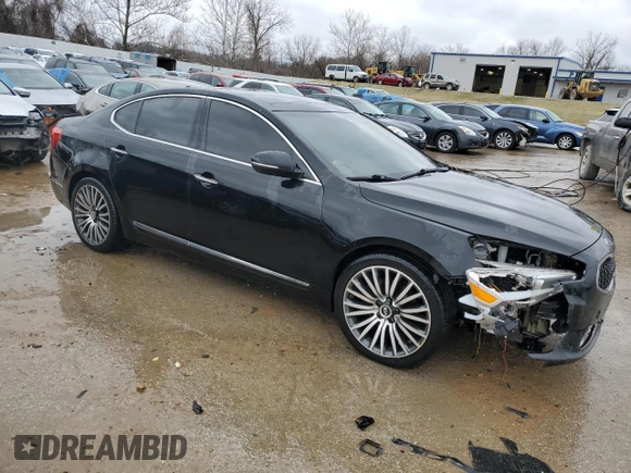 2015 Kia Cadenza Premium with VIN KNALN4D78F5177255, listed as a Copart auction lot 45192303 with 95,917 mi miles and Salvage Title. Bid and sale history available at carsss.com. Image 4.