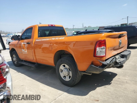 2021 Ram 2500 with VIN 3C6MR4AL2MG627234, listed as a Copart auction lot 53524525 with 166,195 mi miles and Salvage title. Bid and sale history available at DreamBid. Image 2.