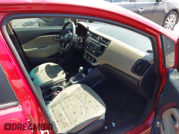 2015 Kia Rio LX with VIN KNADM4A33F6427021, listed as a IAAI auction lot 42011458 with 184,738 mi miles. Bid and sale history available at carsss.com. Image 5.