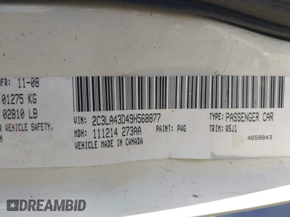 2009 Chrysler 300 с VIN 2C3LA43D49H568877, выставлен на аукционе IAAI как лот 41774772 с пробегом 147 014 миль миль и . История ставок и продаж доступна на DreamBid. Изображение 9.