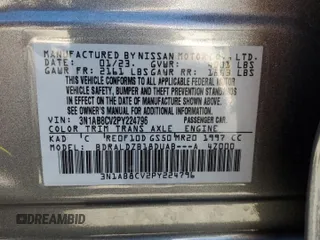 2023 Nissan Sentra SV with VIN 3N1AB8CV2PY224796, listed as a Copart auction lot 87129604 with 53,502 mi miles and Salvage Title. Bid and sale history available at carsss.com. Image 14.
