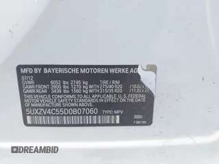 2013 BMW X5 xDrive35i z VIN 5UXZV4C55D0B07060, wystawiony jako IAAI lot #40331229 z przebiegiem 61 458 mil mil oraz . Historia ofert i sprzedaży dostępna na DreamBid. Obrazek 9.