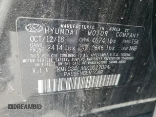 2019 Genesis G70 2.0T Advanced with VIN KMTG34LA6KU027024, listed as a Copart auction lot 78236714 with 29,044 mi miles and Salvage Title. Bid and sale history available at carsss.com. Image 12.