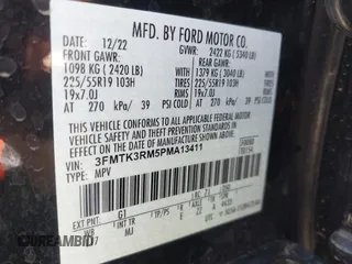 2023 Ford Mustang Mach-E Premium с VIN 3FMTK3RM5PMA13411, выставлен на аукционе IAAI как лот 42335313 с пробегом 32 837 миль миль и . История ставок и продаж доступна на DreamBid. Изображение 9.