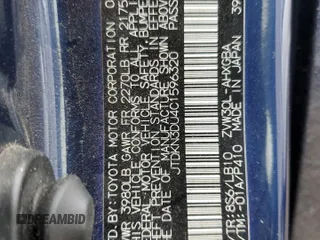 2012 Toyota Prius One with VIN JTDKN3DU4C1596320, listed as a Copart auction lot 54794145 with 150,206 mi miles and Salvage Title. Bid and sale history available at DreamBid. Image 13.