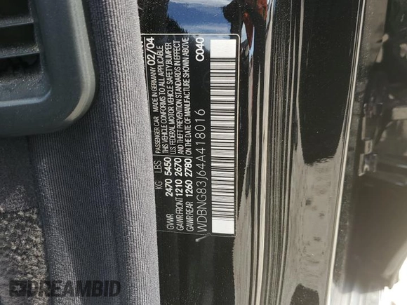 2004 Mercedes-Benz S-Class 4.3L with VIN WDBNG83J64A418016, listed as a Copart auction lot 78421374 with 0 mi miles and Salvage Title. Bid and sale history available at carsss.com. Image 12.