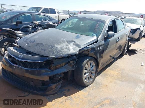 2017 Kia Optima LX with VIN 5XXGT4L3XHG162392, listed as a IAAI auction lot 42190491 with 109,566 mi miles and . Bid and sale history available at DreamBid. Image 2.