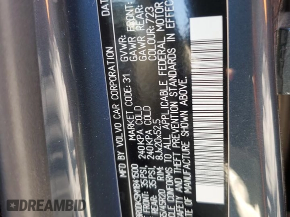 2021 Volvo XC60 Inscription Expression with VIN YV4BR0DK5M1841500, listed as a Copart auction lot 65078144 with 31,557 mi miles and Salvage title. Bid and sale history available at DreamBid. Image 13.