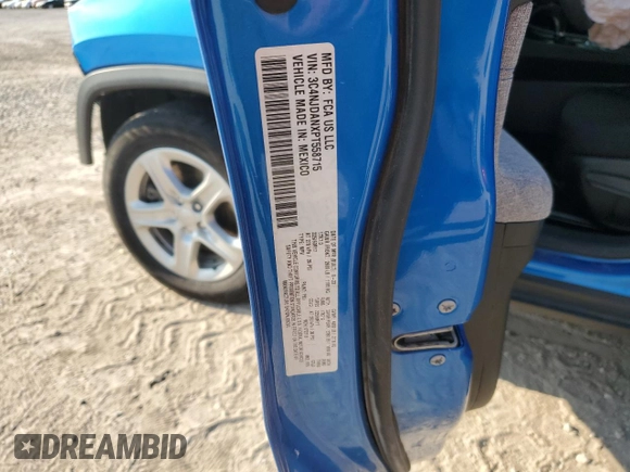 2023 Jeep Compass Sport with VIN 3C4NJDANXPT558715, listed as a Copart auction lot 59988085 with Not provided miles and Salvage title. Bid and sale history available at DreamBid. Image 13.