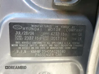 2005 Hyundai Sonata GLS with VIN KMHWF35H05A126140, listed as a Copart auction lot 50568165 with 131,288 mi miles and Clean Title. Bid and sale history available at carsss.com. Image 12.