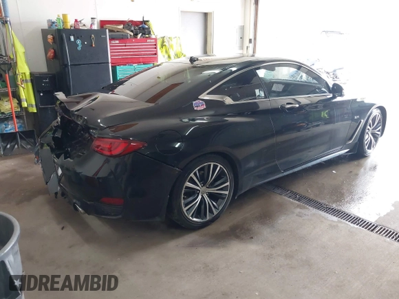 2018 Infiniti Q60 Luxe with VIN JN1EV7EK3JM340105, listed as a IAAI auction lot 41398824 with 62,722 mi miles and . Bid and sale history available at carsss.com. Image 4.