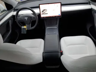 2023 Tesla Model Y Long Range with VIN 7SAYGDEE1PA160314, listed as a Copart auction lot 45048845 with 29,370 mi miles and Salvage Title. Bid and sale history available at DreamBid. Image 8.