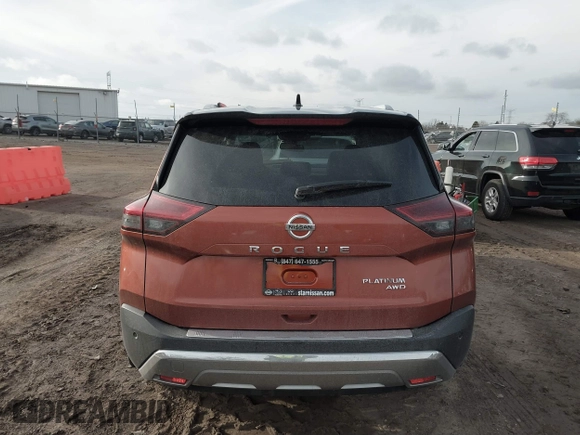 2021 Nissan Rogue Platinum with VIN JN8AT3DD1MW309882, listed as a IAAI auction lot 41501507 with 22,740 mi miles and . Bid and sale history available at carsss.com. Image 16.