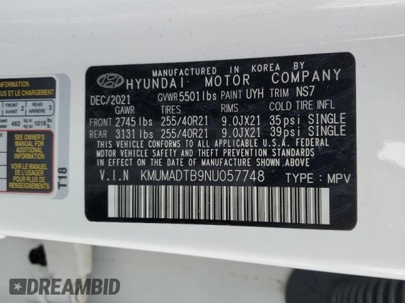 2022 Genesis GV70 2.5T with VIN KMUMADTB9NU057748, listed as a Copart auction lot 50538125 with 30,387 mi miles and Salvage title. Bid and sale history available at DreamBid. Image 14.