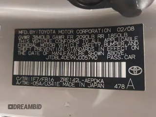 2009 Toyota Corolla with VIN JTDBL40E99J005790, listed as a IAAI auction lot 41561087 with 108,553 mi miles. Bid and sale history available at carsss.com. Image 9.