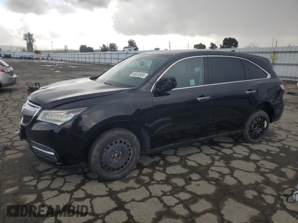 2014 Acura MDX with VIN 5FRYD4H25EB020319, listed as a Copart auction lot 48024655 with 112,842 mi miles and Salvage Title. Bid and sale history available at carsss.com. Image 1.