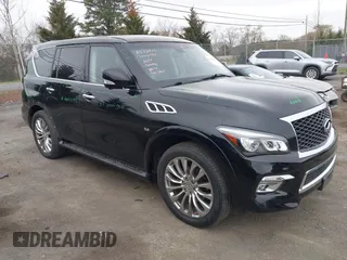 2017 Infiniti QX80 Signature Edition with VIN JN8AZ2NEXH9155628, listed as a IAAI auction lot 41941376 with 90,134 mi miles. Bid and sale history available at carsss.com. Image 1.