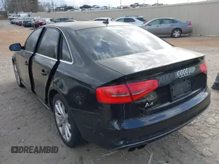 2014 Audi A4 Premium with VIN WAUAFAFLXEN040409, listed as a IAAI auction lot 41726142 with 110,383 mi miles. Bid and sale history available at carsss.com. Image 3.