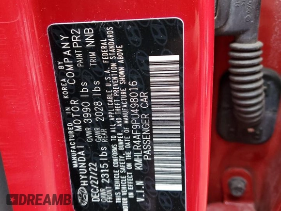 2023 Hyundai Elantra N Line z VIN KMHLR4AF9PU498016, wystawiony jako Copart lot #52012365 z przebiegiem 20 521 mil mil oraz Szkoda całkowita • Salvage title. Historia ofert i sprzedaży dostępna na DreamBid. Obrazek 12.