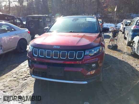 2022 Jeep Compass Limited z VIN 3C4NJDCB9NT193699, wystawiony jako IAAI lot #41574414 z przebiegiem 18 738 mil mil oraz . Historia ofert i sprzedaży dostępna na DreamBid. Obrazek 13.