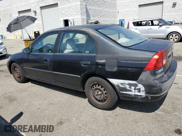 2001 Honda Civic DX with VIN 2HGES16261H588886, listed as a Copart auction lot 53163734 with 193,104 mi miles and Salvage Title. Bid and sale history available at carsss.com. Image 2.