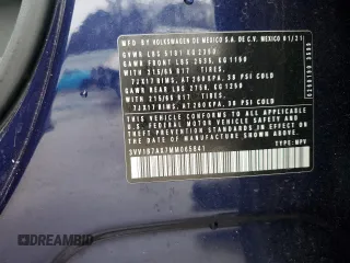 2021 Volkswagen Tiguan S with VIN 3VV1B7AX7MM065841, listed as a Copart auction lot 43815795 with 64,454 mi miles and Salvage title. Bid and sale history available at DreamBid. Image 14.