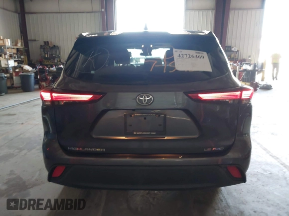 2021 Toyota Highlander L with VIN 5TDBZRBH4MS123650, listed as a IAAI auction lot 42726469 with 92,877 mi miles and . Bid and sale history available at DreamBid. Image 16.