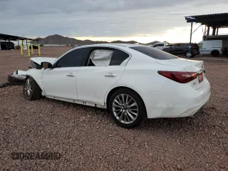 2021 Infiniti Q50 Luxe with VIN JN1EV7BR4MM752782, listed as a Copart auction lot 56160595 with 69,186 mi miles and Salvage title. Bid and sale history available at DreamBid. Image 2.