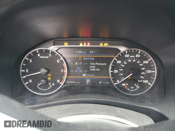 2019 Nissan Altima 2.5 SV with VIN 1N4BL4DV7KC125758, listed as a Copart auction lot 47799055 with 87,846 mi miles and Salvage Title. Bid and sale history available at carsss.com. Image 9.