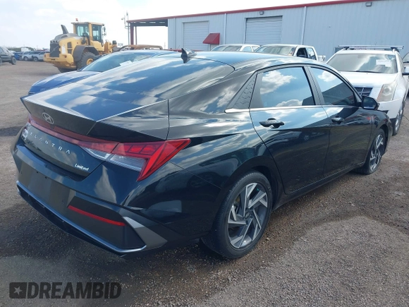 2024 Hyundai Elantra Limited with VIN KMHLP4DG7RU718847, listed as a IAAI auction lot 41506091 with 10,918 mi miles and . Bid and sale history available at DreamBid. Image 4.