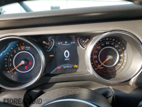 2022 Jeep Wrangler Unlimited Sport S with VIN 1C4HJXDG3NW249168, listed as a Copart auction lot 82494984 with 36,795 mi miles and Salvage Title. Bid and sale history available at carsss.com. Image 9.