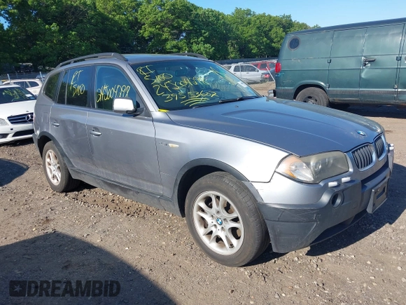 2004 BMW X3 2.5i with VIN WBXPA73464WB23362, listed as a IAAI auction lot 39553607 with Not Provided miles and . Bid and sale history available at DreamBid. Image 1.