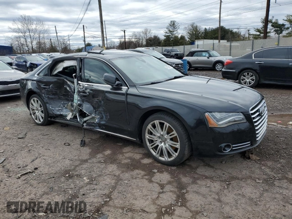 2014 Audi A8 3.0T z VIN WAURGAFD1EN003340, wystawiony jako Copart lot #47531465 z przebiegiem Nie podano mil oraz Szkoda całkowita • Salvage title. Historia ofert i sprzedaży dostępna na DreamBid. Obrazek 4.