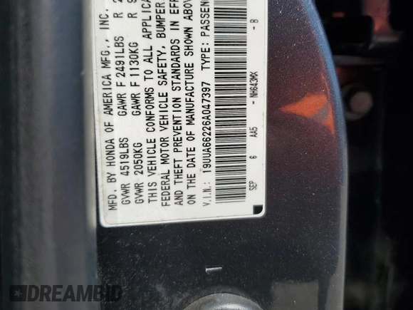 2006 Acura TL with VIN 19UUA66226A047397, listed as a Copart auction lot 51333605 with 226,136 mi miles and Salvage Title. Bid and sale history available at carsss.com. Image 12.