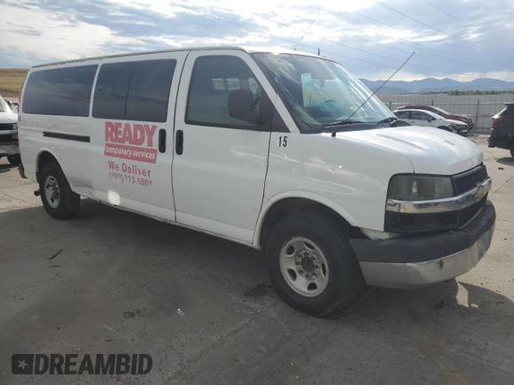 2013 Chevrolet Express Passenger LT with VIN 1GAZG1FG7D1121873, listed as a Copart auction lot 64763815 with Not provided miles and Clean title. Bid and sale history available at DreamBid. Image 4.